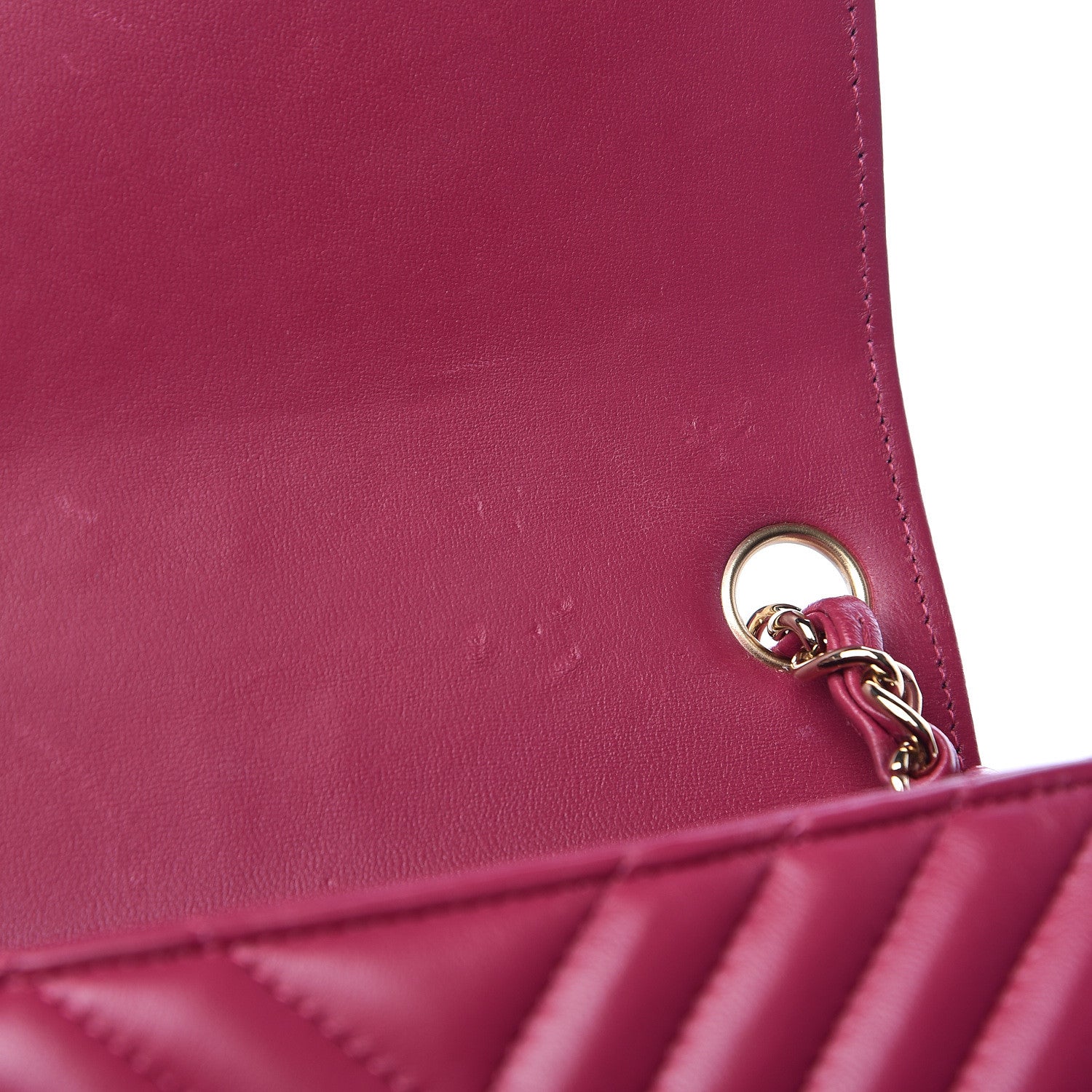 Chanel Lambskin Chevron Quilted Mini Square Flap Fuchsia 13 of 16