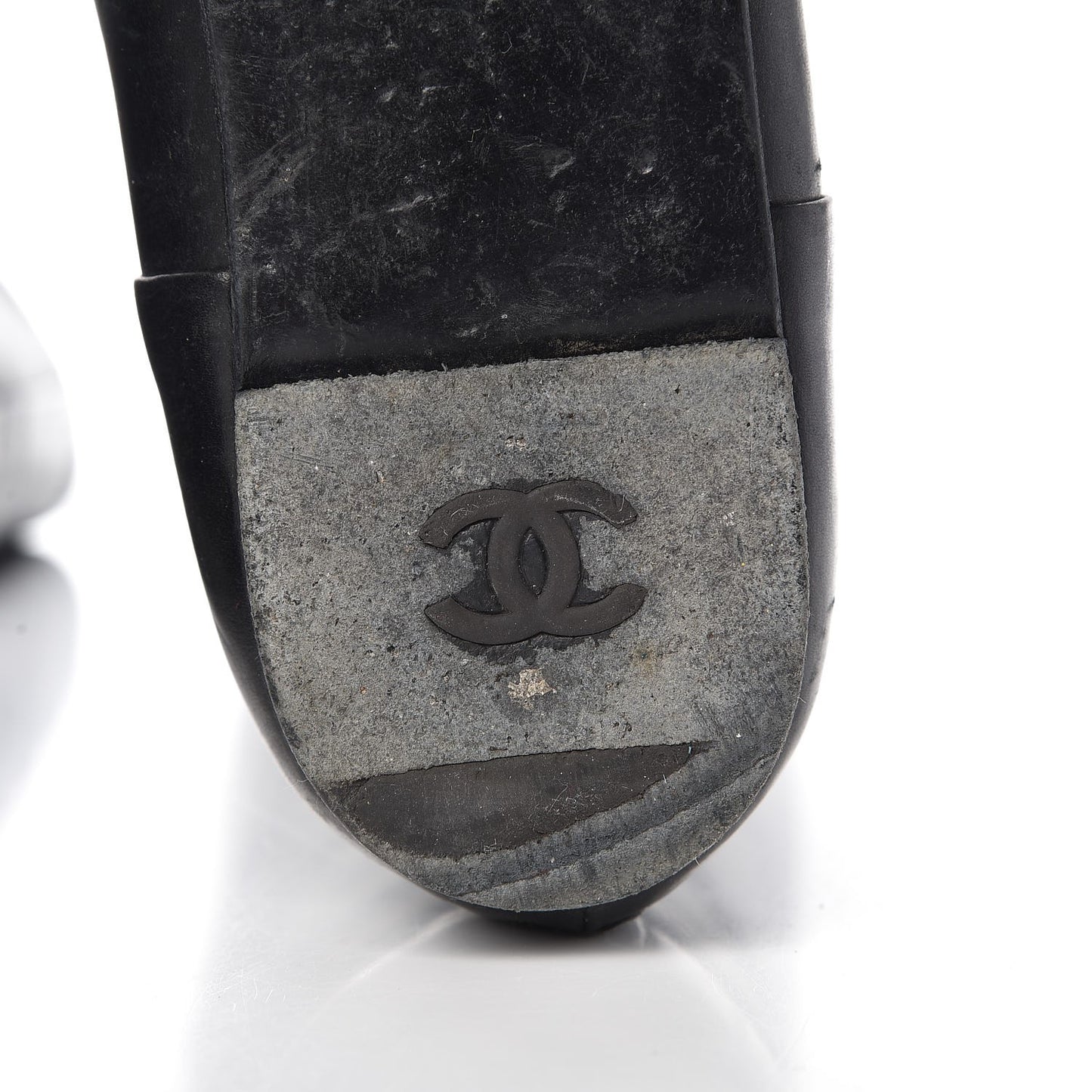 Lambskin Patent Cap Toe CC High Boots 38 Black