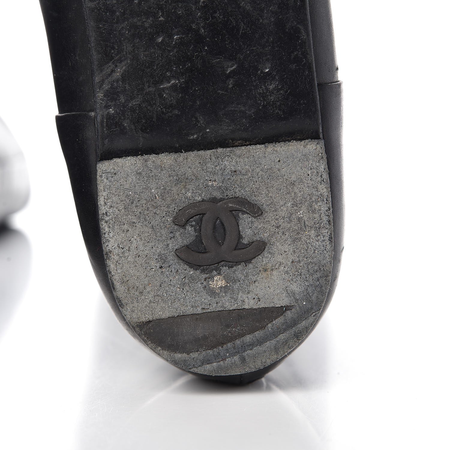 Chanel Lambskin Patent Cap Toe CC High Boots 38 Black 16 of 18