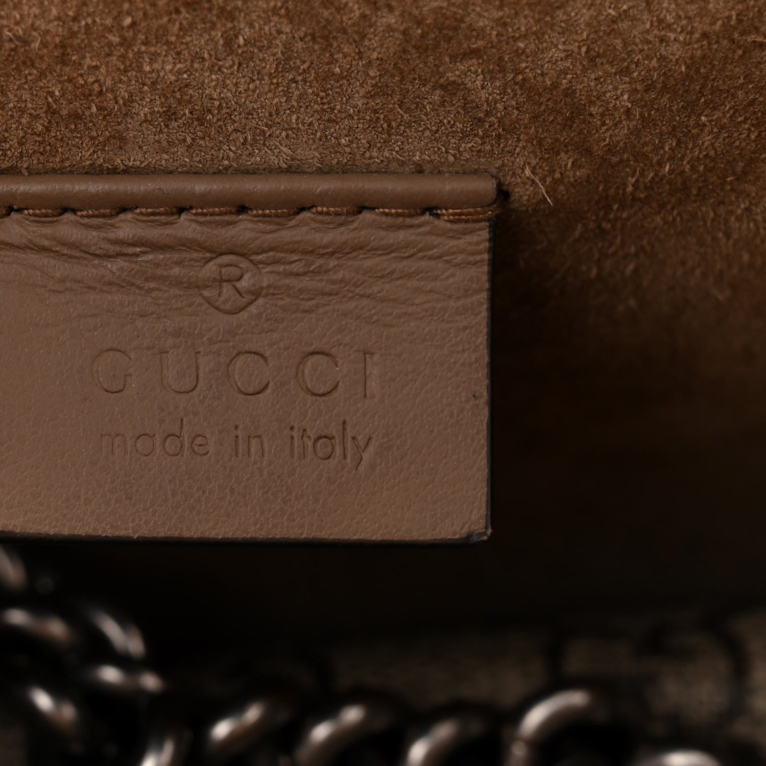 Gucci GG Supreme Monogram Suede Crystal Small Dionysus Shoulder Bag Beige Ebony Taupe 6 of 12