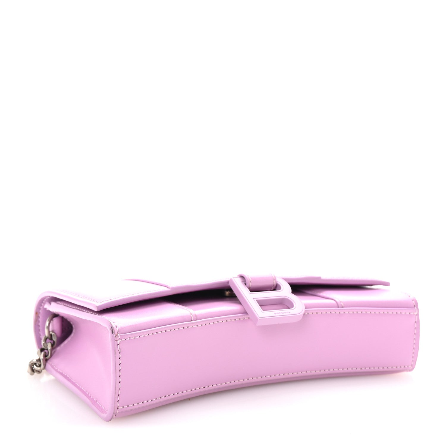 Balenciaga Shiny Box Calfskin Tonal B Hourglass Chain Bag Liliac 4 of 9