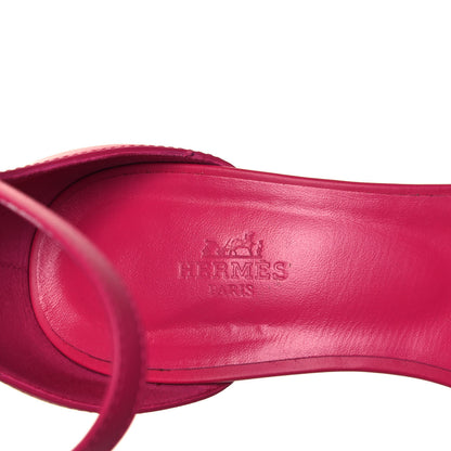Hermes Calfskin Legend Wedge Sandals 40 Pink 7 of 8