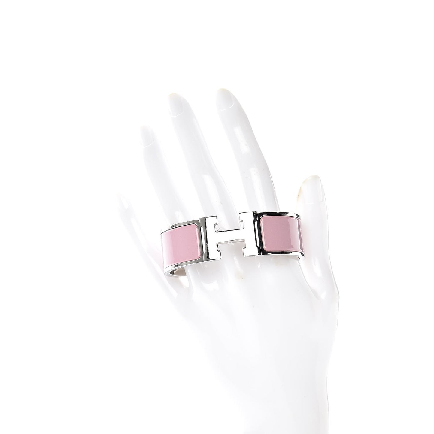 Enamel Wide Clic Clac H Bracelet GM Rose Nacarat