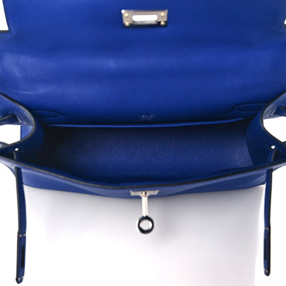Hermes Swift Kelly Pochette Clutch Bleu Electrique 7 of 28