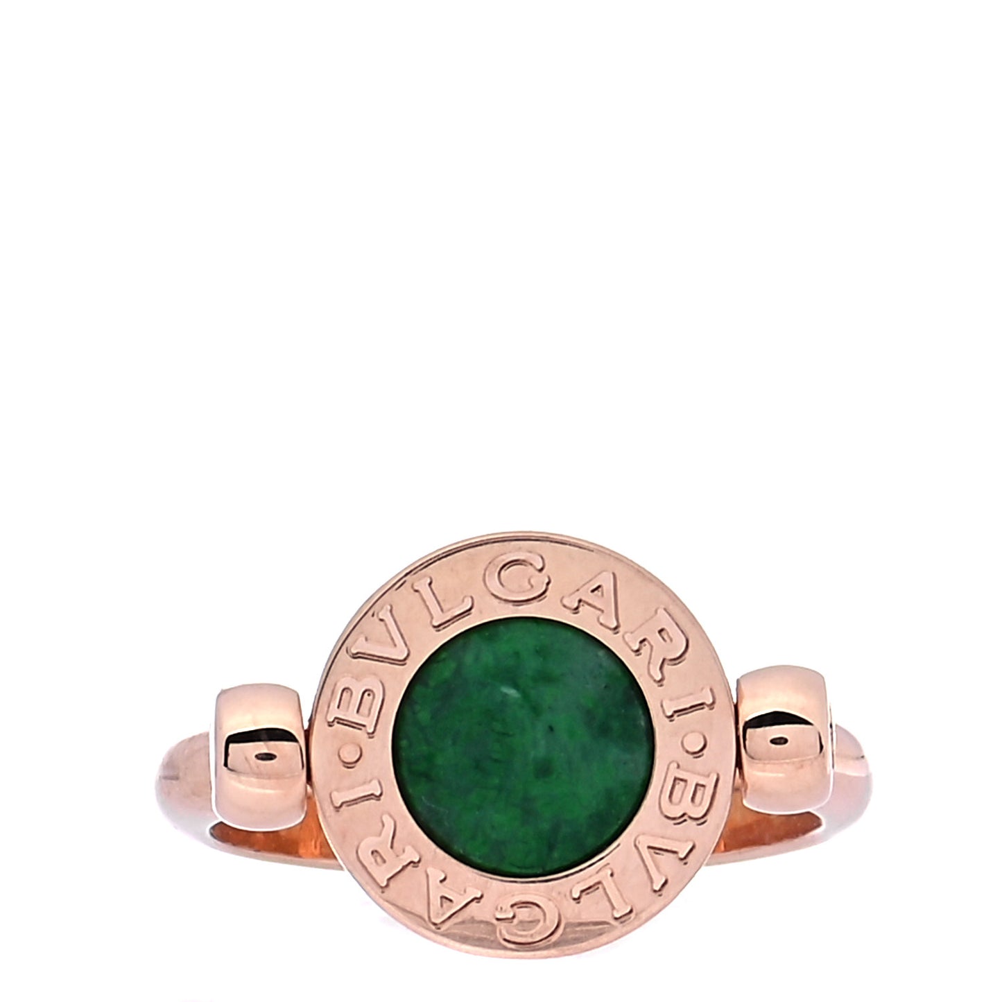 18K Rose Gold Diamond Jade BVLGARI BVLGARI Ring 48 4.5
