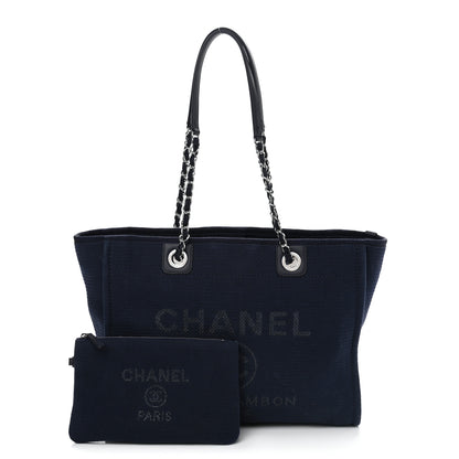 Chanel Mixed Fibers Small Deauville Tote Navy 1 of 11