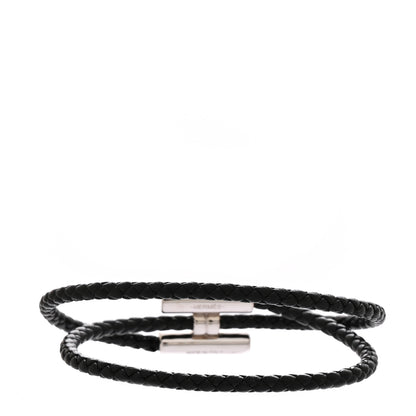 Hermes Swift Double Wrap Cord Tournis Tresse Bracelet  Black 3 of 4