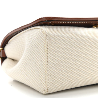 Burberry Cotton Canvas Horseferry Print Small Crossbody Bag White Tan 5 of 10