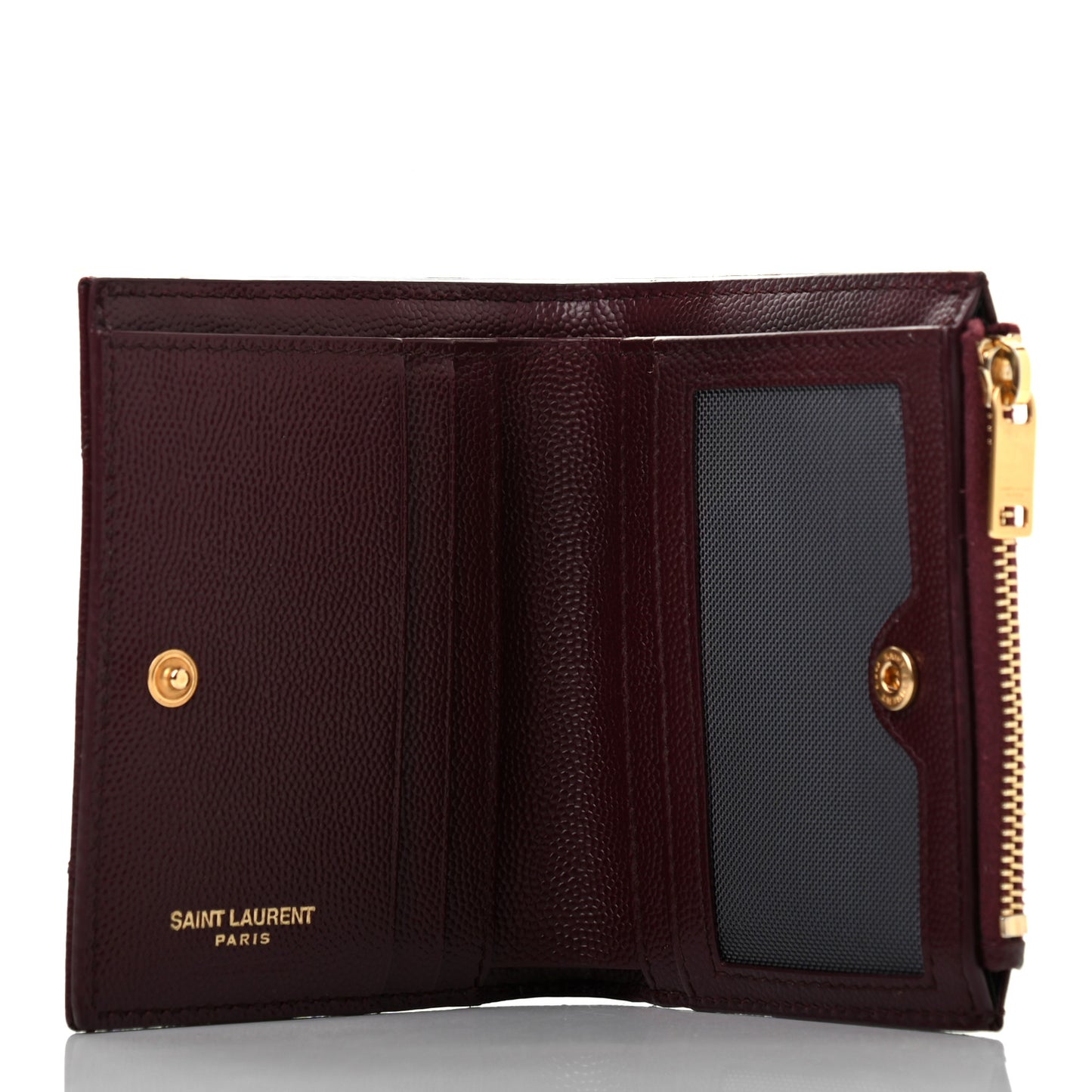 Grain De Poudre Matelasse Chevron Monogram Zipped Card Case Rouge Legion