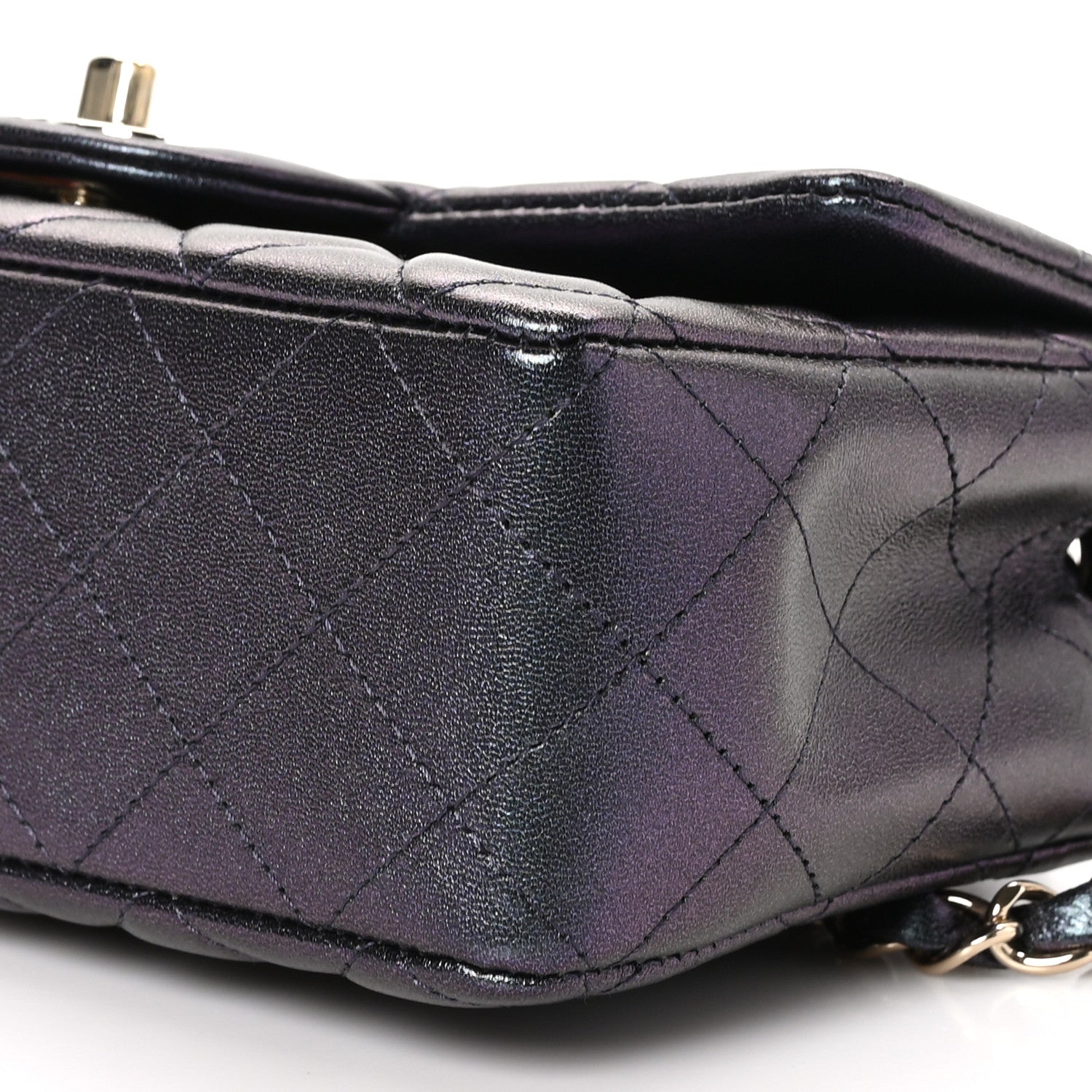Chanel Iridescent Lambskin Quilted Mini Rectangular Flap Black 10 of 10
