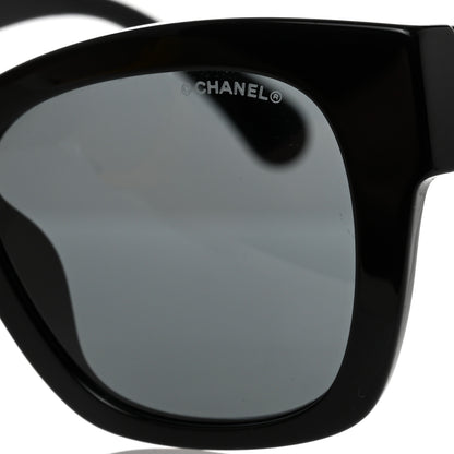 Chanel Acetate Square CC Heart Sunglasses 5478 Black 8 of 9
