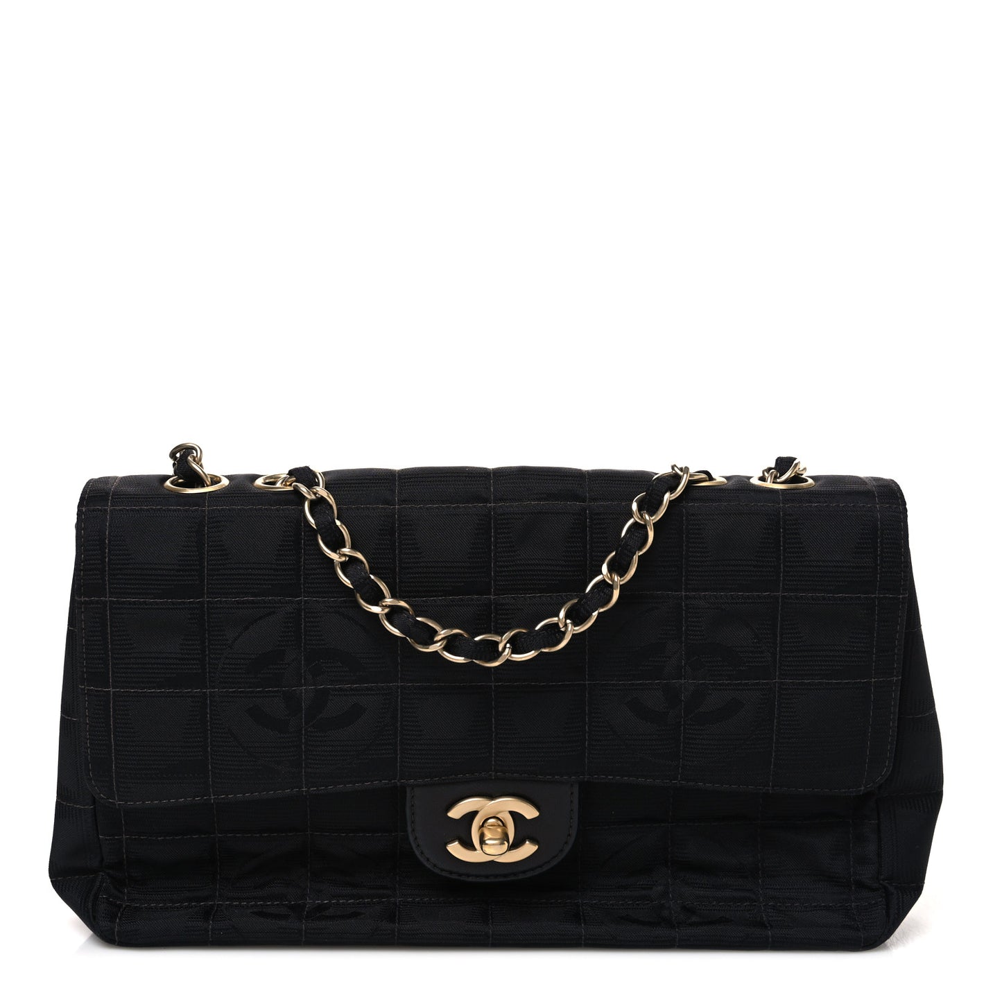 Nylon Medium Travel Flap Black