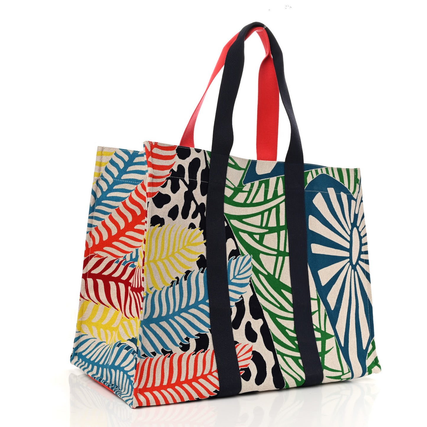 Cotton Canvas Jaguar Quetzal Beach Bag