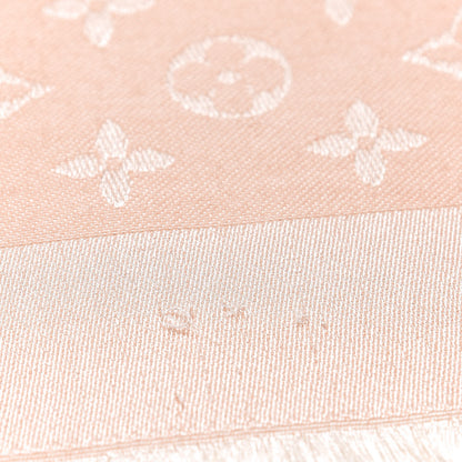 Louis Vuitton Silk Wool Monogram Shawl Natural 5 of 7