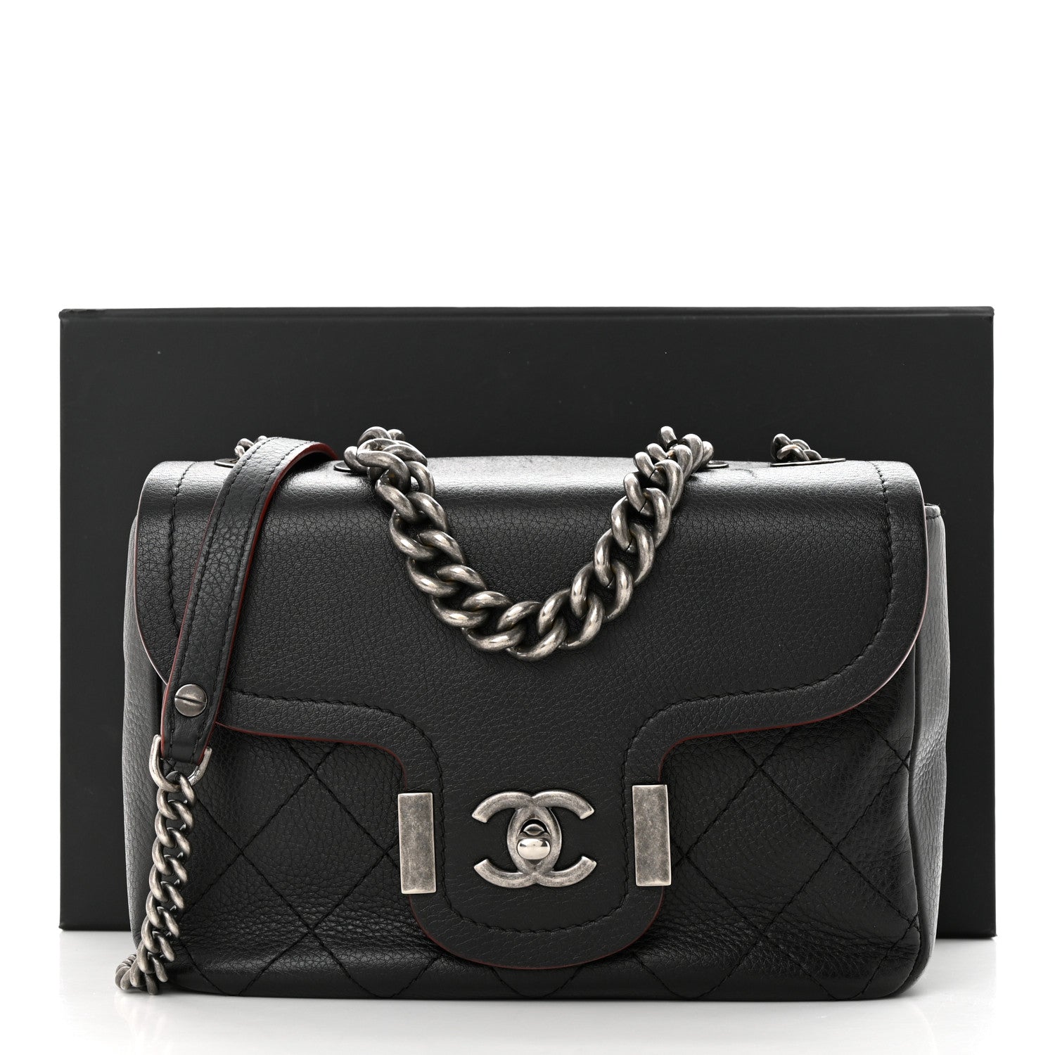 Chanel Grained Calfskin Archi Chic Flap Black 12 of 12