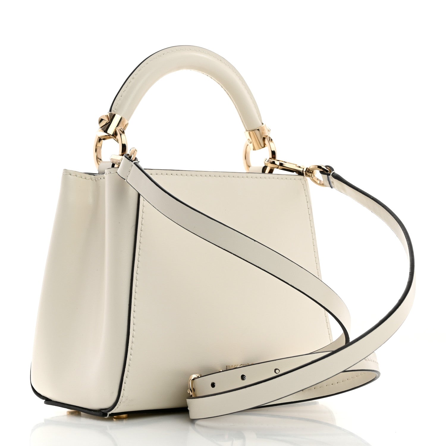 Jimmy Choo Calfskin Mini Varenne Top Handle Satchel White 3 of 10