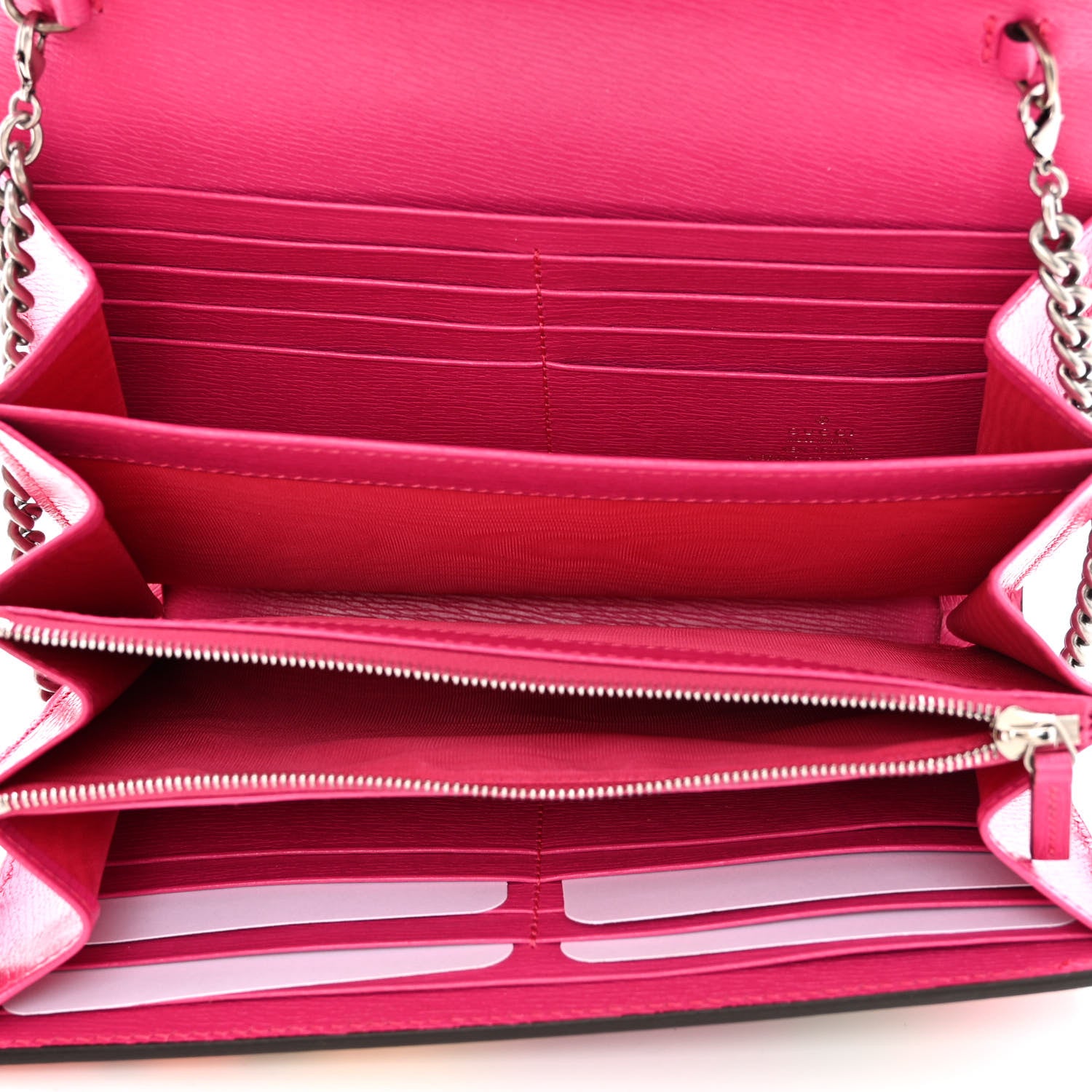 Gucci X KEN SCOTT Textured Calfskin Pomponica Print Mini Dionysus Chain Wallet Multicolor Fuxia Pompon 5 of 11
