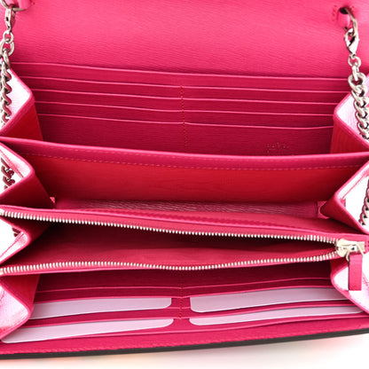 Gucci X KEN SCOTT Textured Calfskin Pomponica Print Mini Dionysus Chain Wallet Multicolor Fuxia Pompon 5 of 11