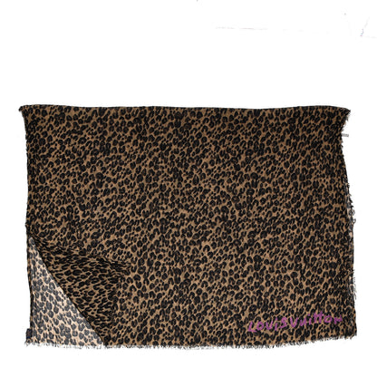 Louis Vuitton Cashmere Silk Leopard Etole Stole Marron 1 of 5