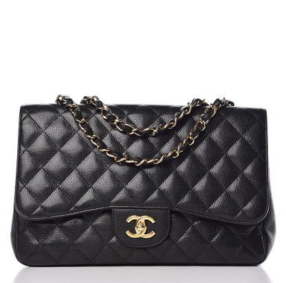 Chanel Caviar Quilted Jumbo Single Flap Black 1 of 9