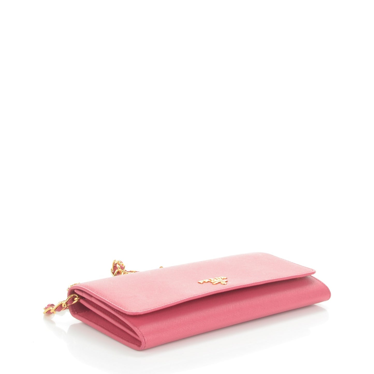 Saffiano Metal Oro Chain Wallet Peonia