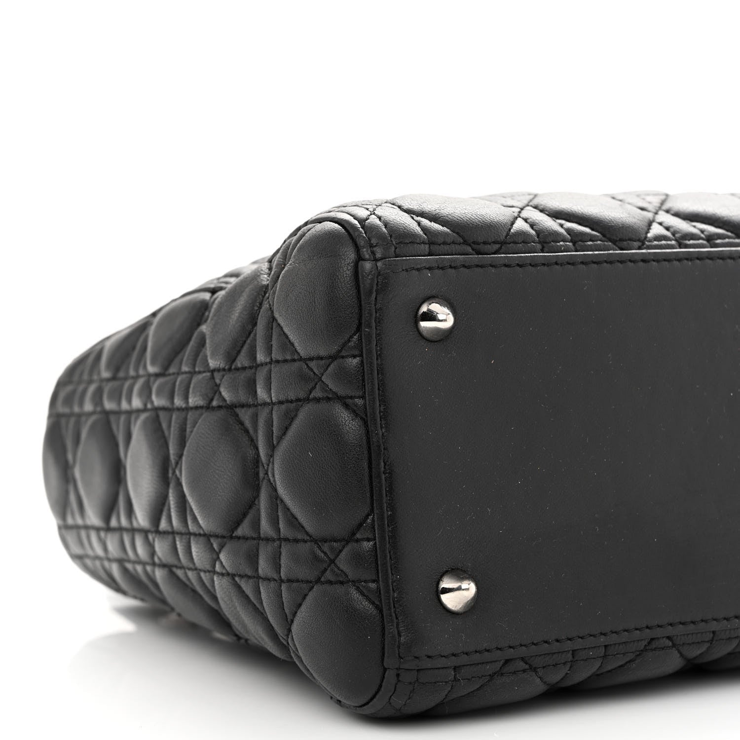 Christian Dior Lambskin Cannage Medium Lady Dior Black 9 of 10