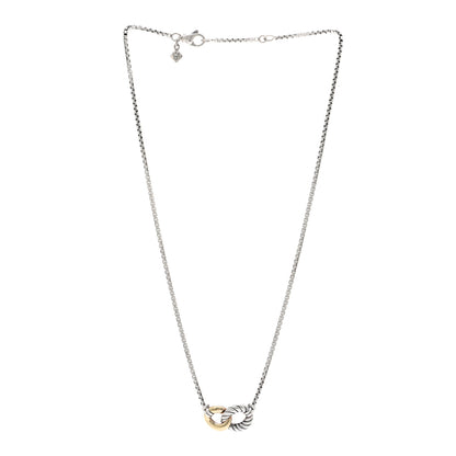 David Yurman Sterling Silver 18K Yellow Gold Belmont Pendant Necklace 3 of 4