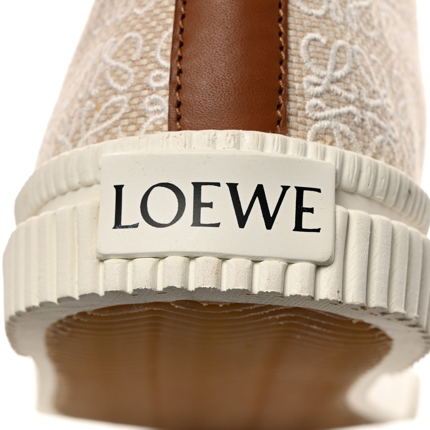 Jacquard Anagram Calfskin High Top Sneakers 38 Natural White