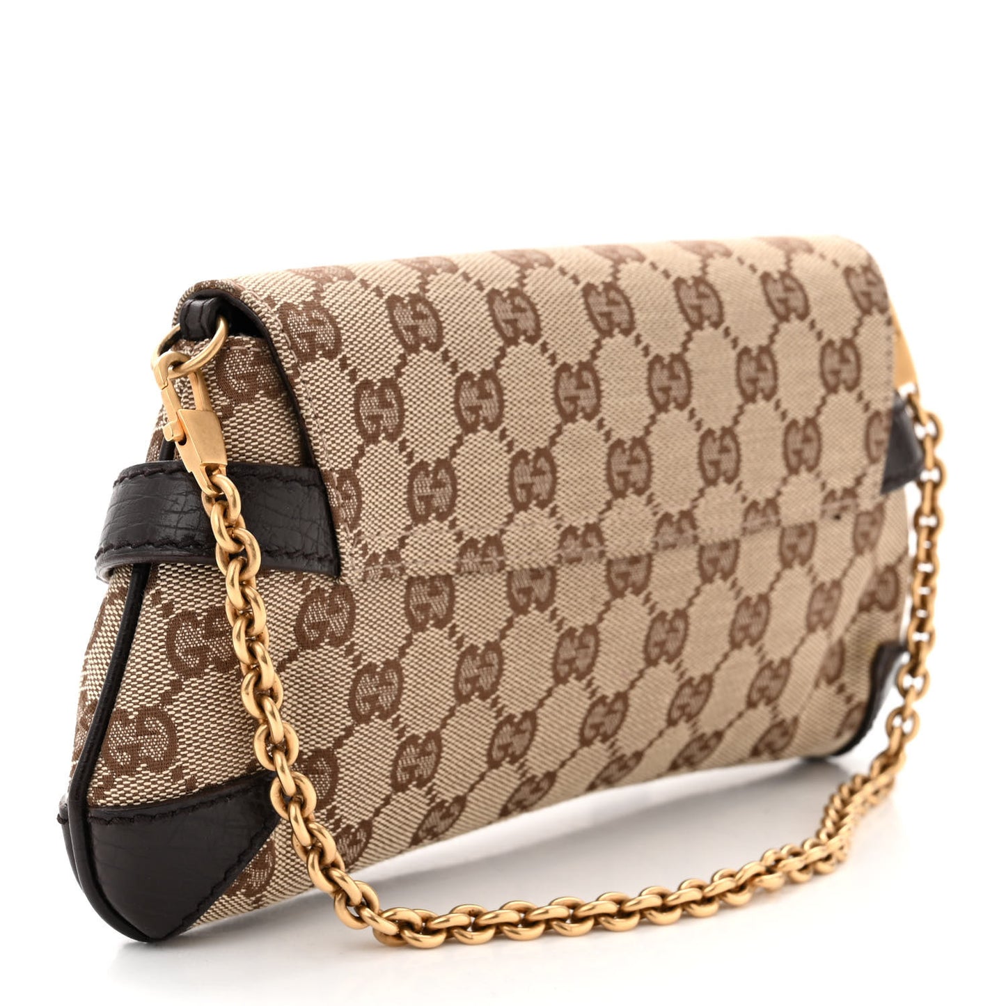 Monogram Horsebit Clutch Dark Brown