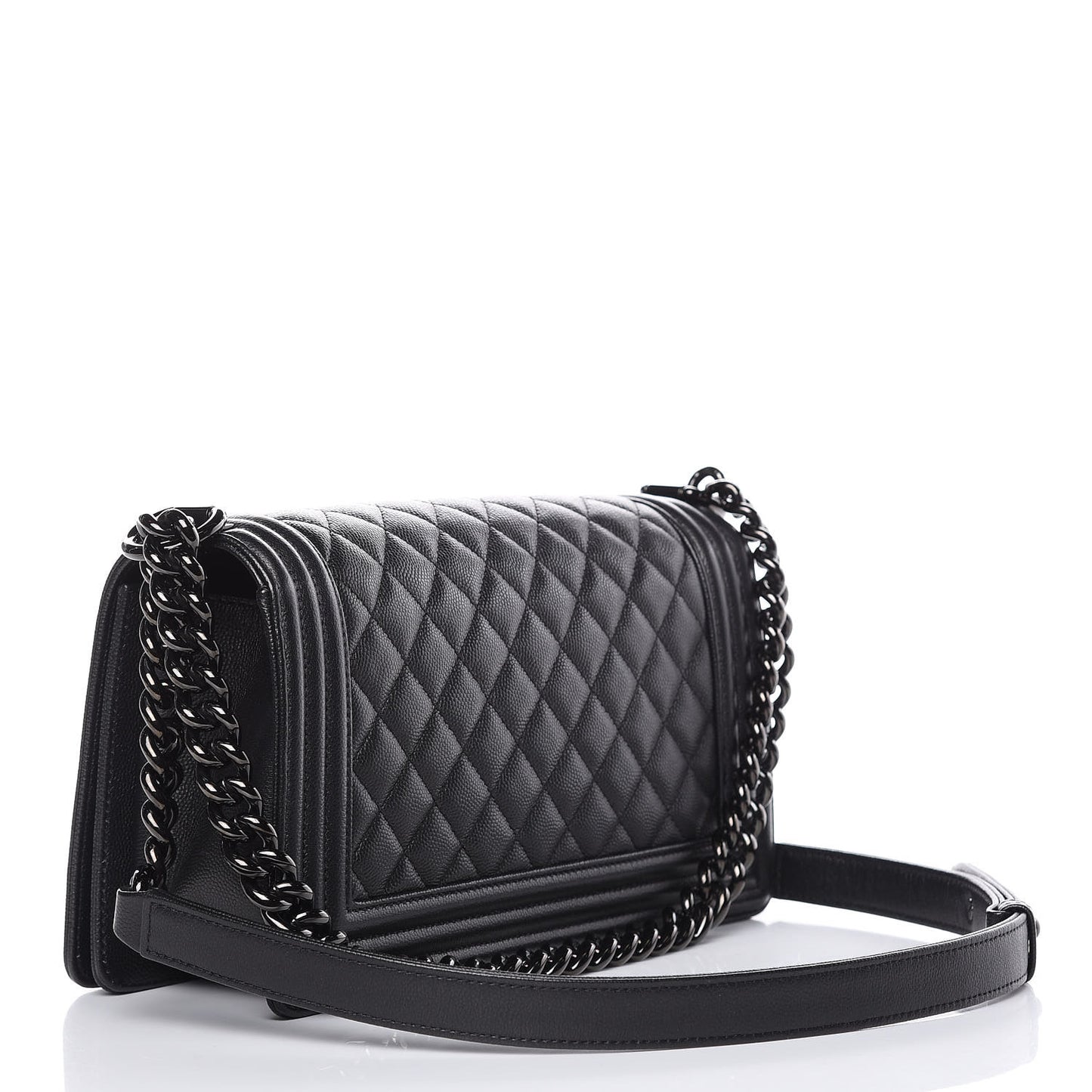 Caviar Quilted Medium Boy Flap So Black