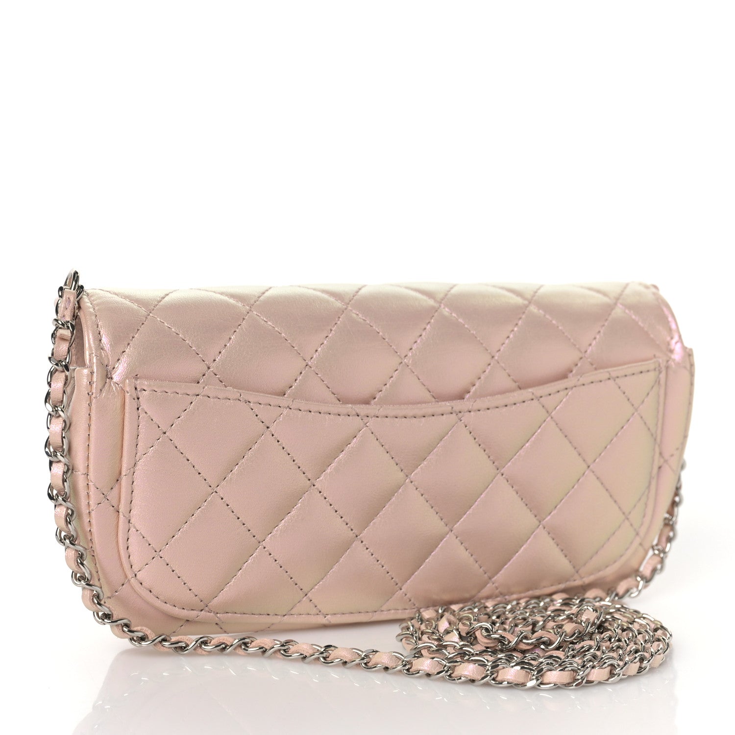 Chanel Iridescent Calfskin Quilted Glasses Case With Chain Pink 3 of 11