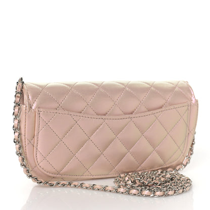 Chanel Iridescent Calfskin Quilted Glasses Case With Chain Pink 3 of 11