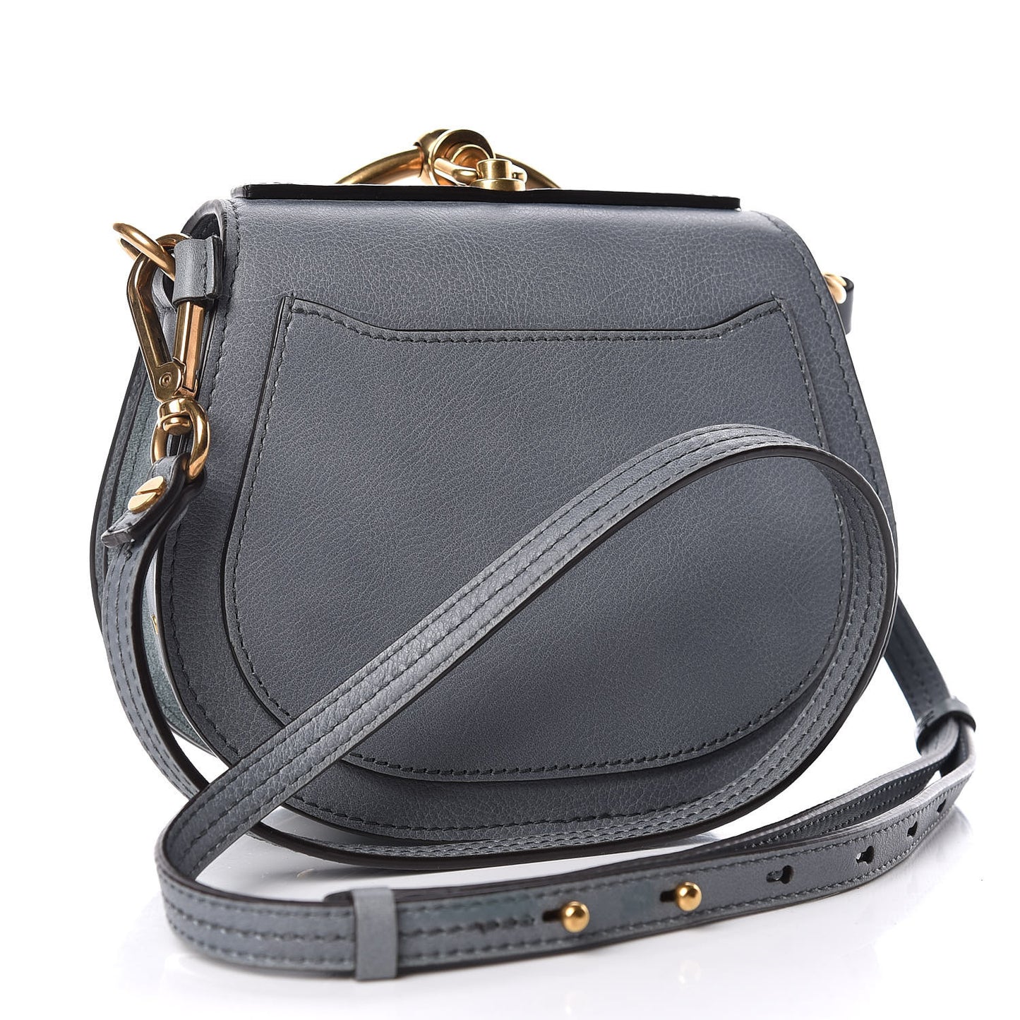 Calfskin Suede Small Nile Bracelet Bag Cloudy Blue