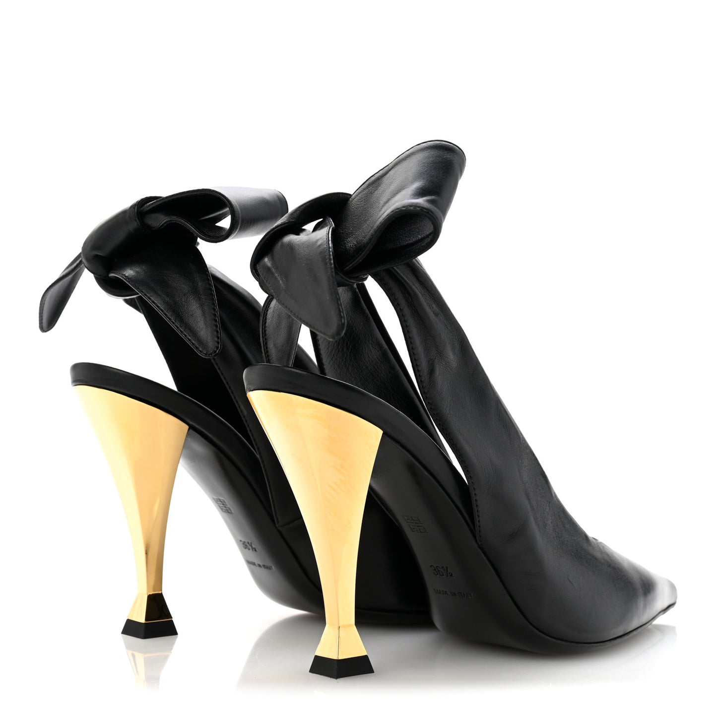 Calfskin Beauw Slingback Pumps  36.5 Black