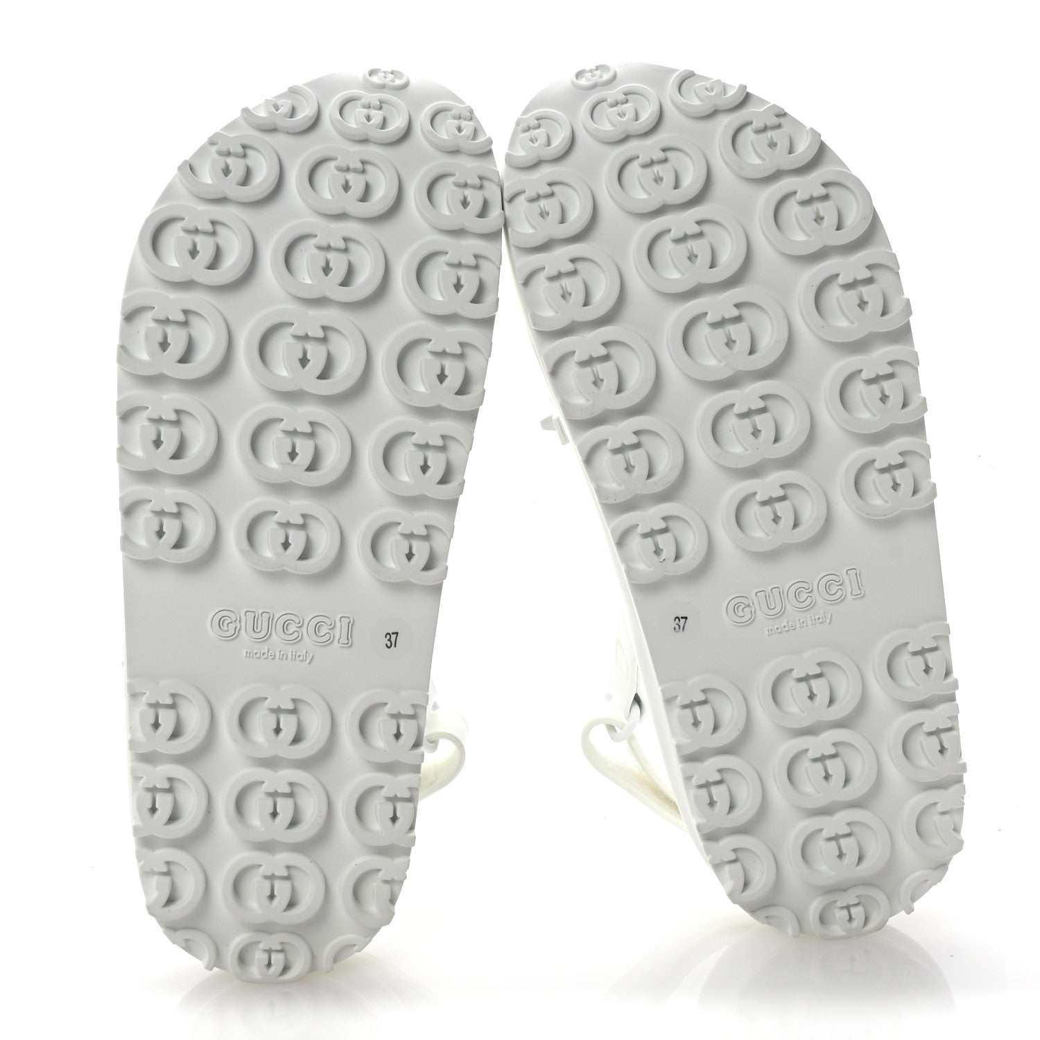 Gucci Soft Rubber Horsebit Touch Womens Strapped Sandals 37 Great White 6 of 9