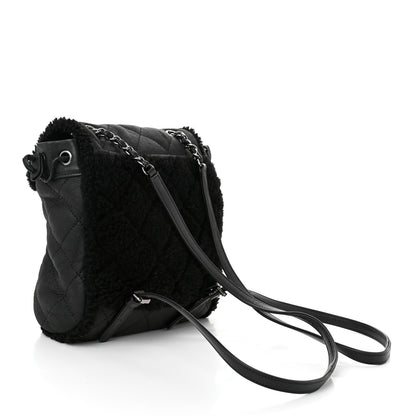 Chanel Lambskin Shearling Coco Neige Backpack Black 3 of 10