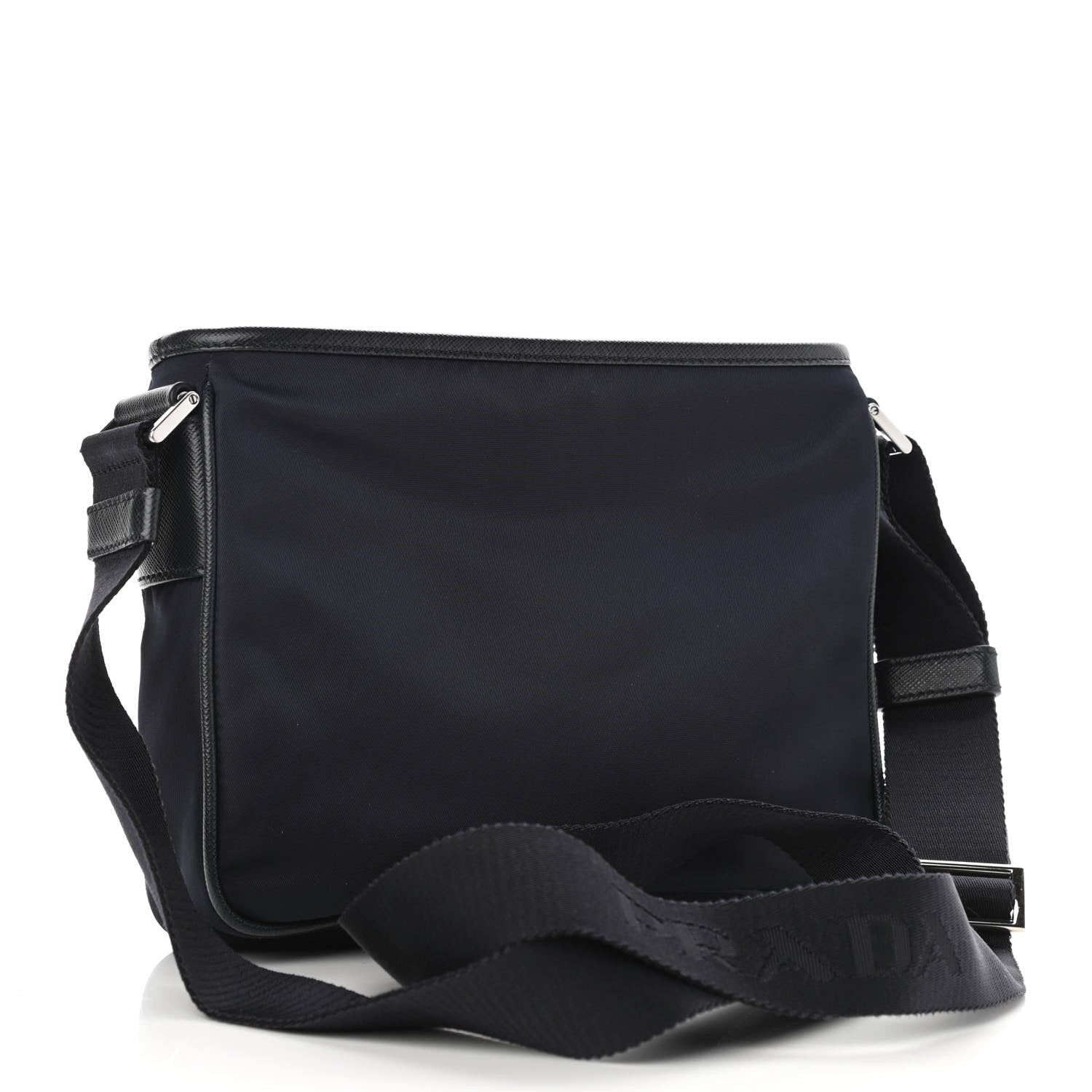 Prada Tessuto Nylon Saffiano Messenger Bag Baltico 3 of 16
