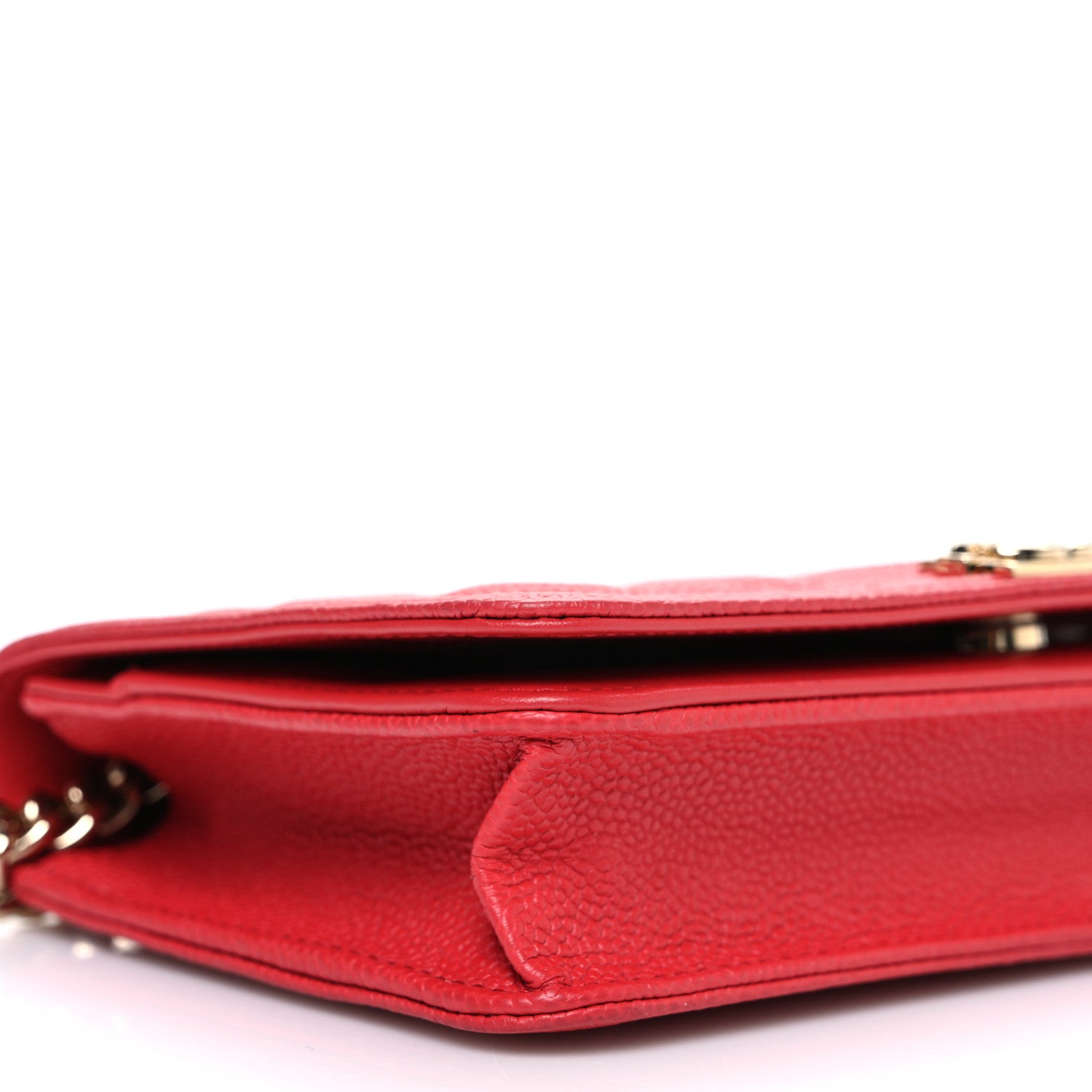 Chanel Caviar Quilted Boy Wallet On Chain WOC Red 10 of 14