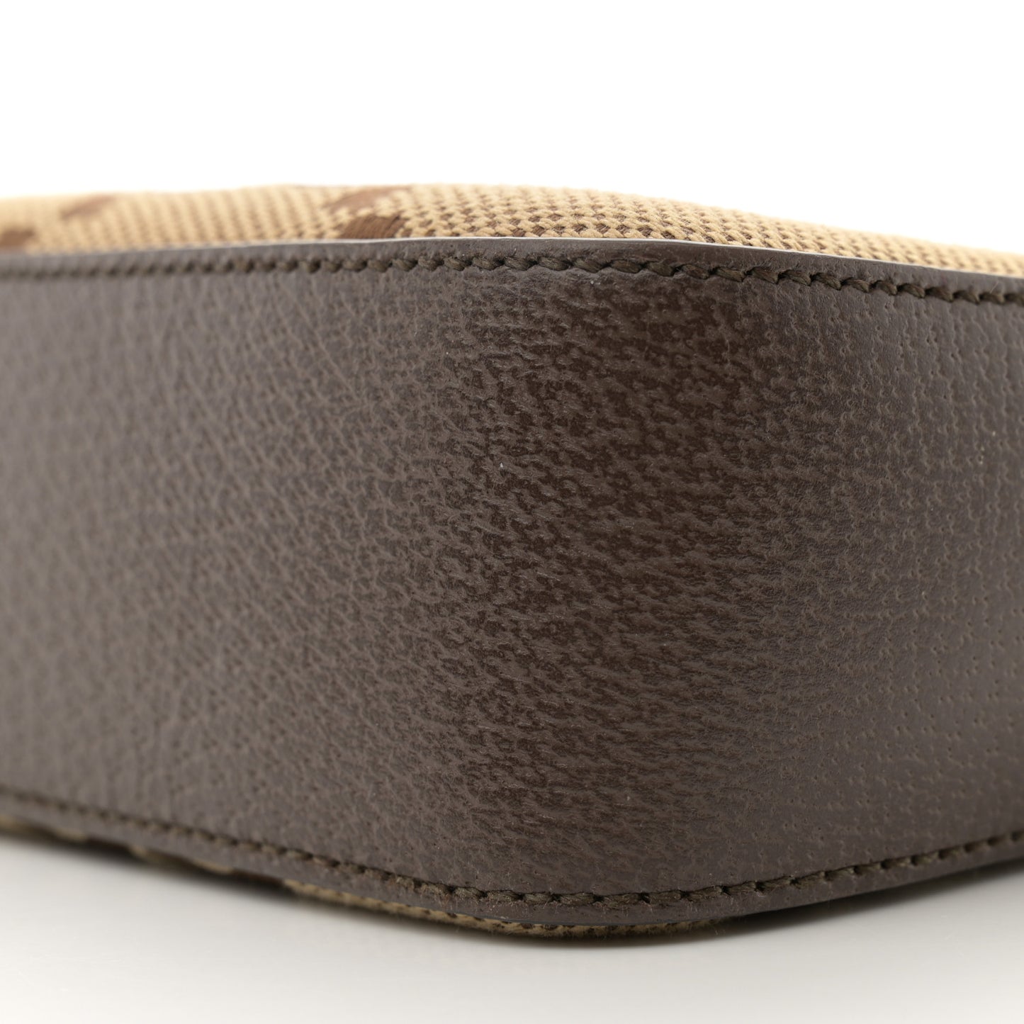 Monogram Jumbo GG Textured Dollar Calfskin Web Messenger Shoulder Bag Camel Ebony New Acero