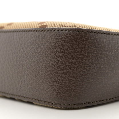 Gucci Monogram Jumbo GG Textured Dollar Calfskin Web Messenger Shoulder Bag Camel Ebony New Acero 10 of 13