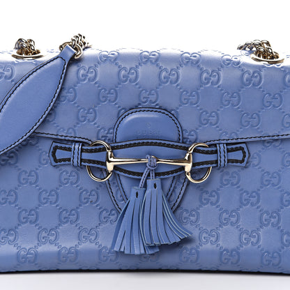 Gucci Soft Guccissima Medium Emily Chain Shoulder Bag Mineral Blue 8 of 10