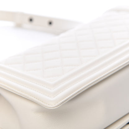 Chanel Calfskin Quilted Medium Boy Flap White 10 of 12