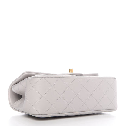 Chanel Lambskin Quilted Mini Top Handle Rectangular Flap Grey 4 of 11