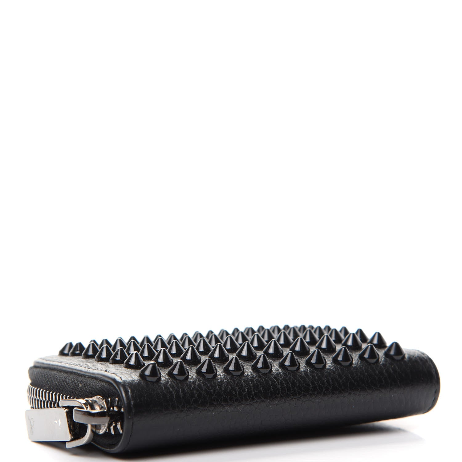 Christian Louboutin Calfskin Spiked Panettone Coin Purse Black 4 of 7