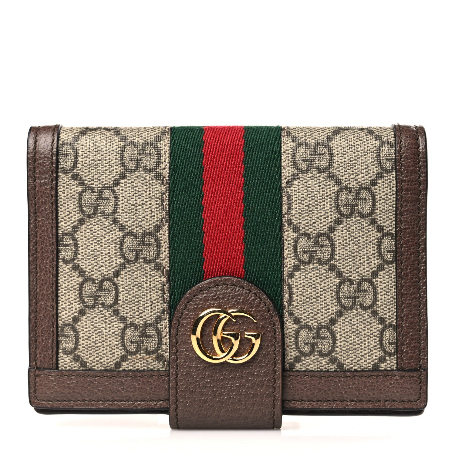 Gucci GG Supreme Monogram Web Ophidia Passport Case Beige New Acero 1 of 6
