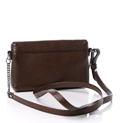 Burberry Grainy Calfskin Mini Rossett Bodybrit Biker Crossbody Saddle Brown 2 of 10
