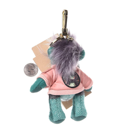 Burberry Cashmere Shearling Thomas Bomber Jacket Teddy Bear Keychain Charm Emerald Green 2 of 2