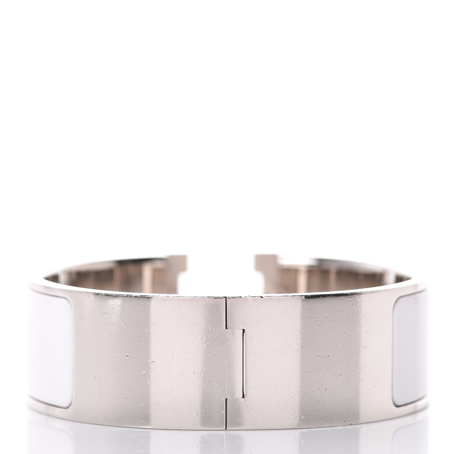 Hermes Enamel Wide Clic Clac H Bracelet PM White 3 of 6