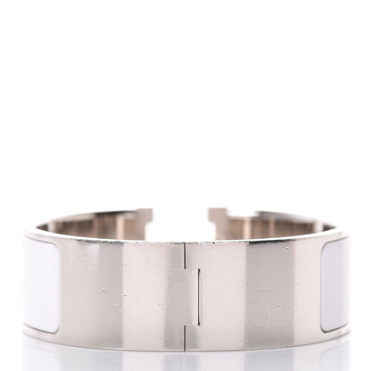 Hermes Enamel Wide Clic Clac H Bracelet PM White 3 of 6