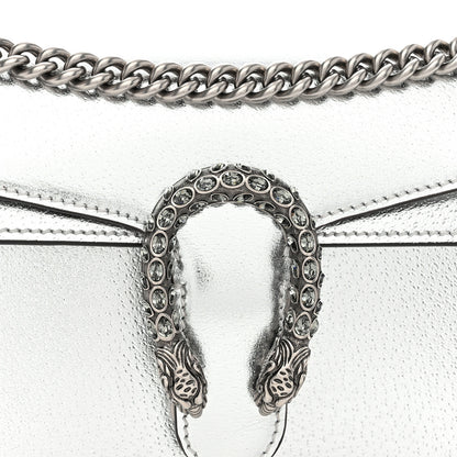 Gucci Metallic Textured Calfskin Crystal Small Dionysus Shoulder Bag Silver 9 of 13